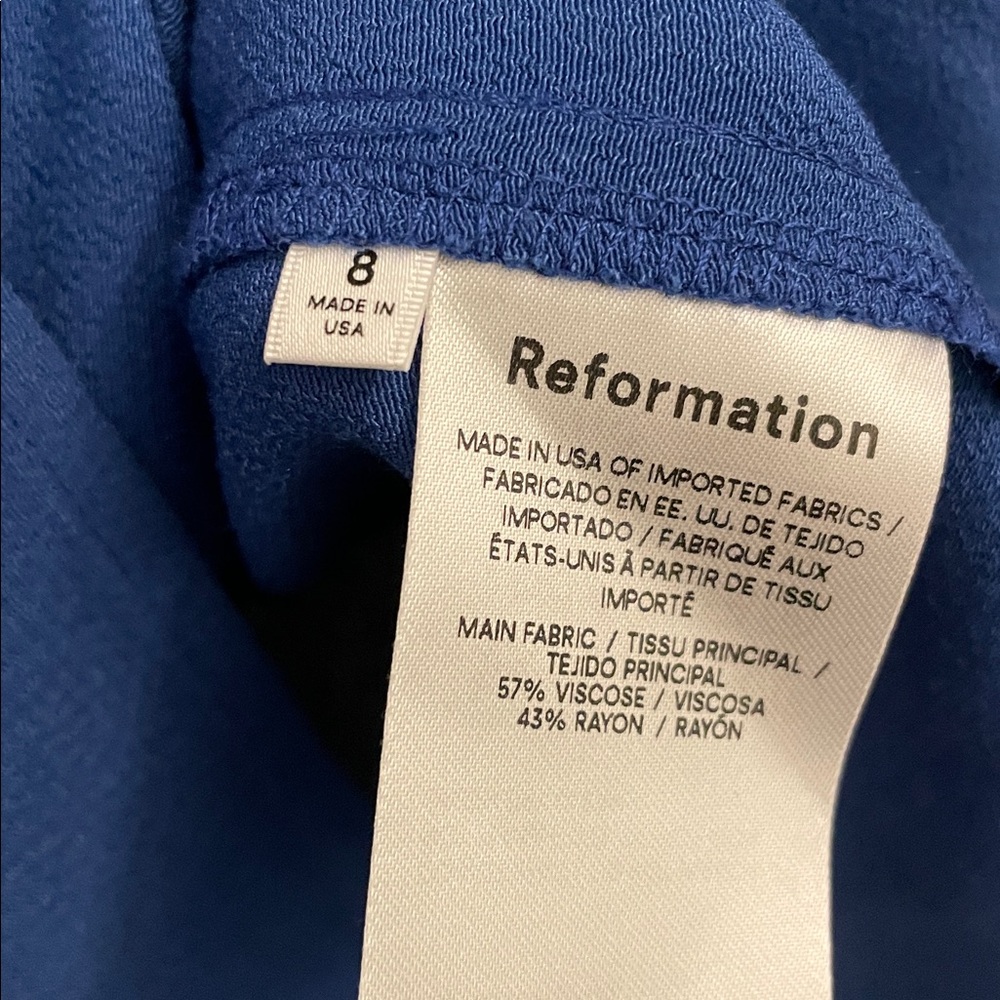 Reformation Skyla Dress Caspian Blue 8 - Picture 9 of 9